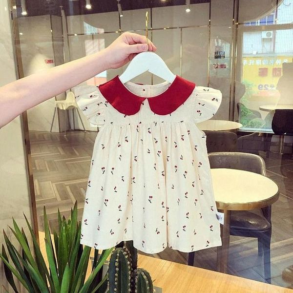 girl's dresses toddler girls cotton dress summer 2021 baby girl princess party birthday cherry print casual children kids clothing, Red;yellow
girl's dresses toddler girls cotton dress summer 2021 baby girl princess party birthday cherry print casual children kids clothing, Red;yellow