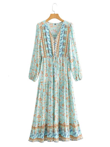 casual dresses women floral print bohemian beach es v-neck elastic wasit long sleeve spring summer boho holiday maxi 3e02, Black;gray
casual dresses women floral print bohemian beach es v-neck elastic wasit long sleeve spring summer boho holiday maxi 3e02, Black;gray