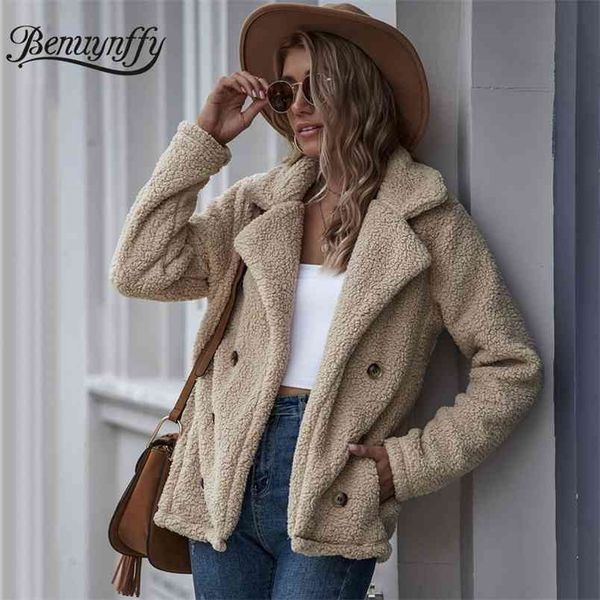 turn-down collar double breasted teddy jacket women autumn winter pocket long sleeve female loose coat casual outwear 210510, Black;brown
turn-down collar double breasted teddy jacket women autumn winter pocket long sleeve female loose coat casual outwear 210510, Black;brown