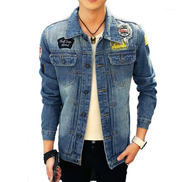 men's jackets 2021 denim jacket men overcoat casual bomber jeans patchwork mens hole jaqueta masculina veste homme brand clothing, Black;brown
men's jackets 2021 denim jacket men overcoat casual bomber jeans patchwork mens hole jaqueta masculina veste homme brand clothing, Black;brown