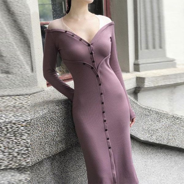 casual dresses women v neck button design knitting midi dress female slim bodycon club wear autumn, Black;gray
casual dresses women v neck button design knitting midi dress female slim bodycon club wear autumn, Black;gray