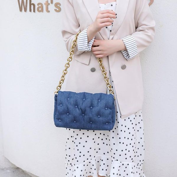 evening bags vintag denim shoulder bag women thick metal chain handbag fashion female armpit crossbody bolso
evening bags vintag denim shoulder bag women thick metal chain handbag fashion female armpit crossbody bolso