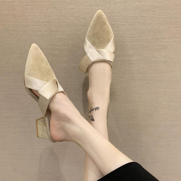 summer korean version of bow-knot pointed mid-heel thick heel women's slippers fashion simple single shoes, Black
summer korean version of bow-knot pointed mid-heel thick heel women's slippers fashion simple single shoes, Black