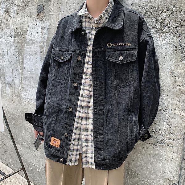 ins trend spring and autumn casual versatile student denim jacket embroidered men's couple youth jackets, Black;brown
ins trend spring and autumn casual versatile student denim jacket embroidered men's couple youth jackets, Black;brown