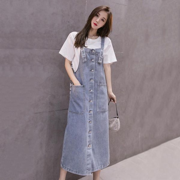 korean fashion denim sundress 4xl 5xl plus size jeans dress women button pockets suspenders dresses female overalls casual, Black;gray
korean fashion denim sundress 4xl 5xl plus size jeans dress women button pockets suspenders dresses female overalls casual, Black;gray