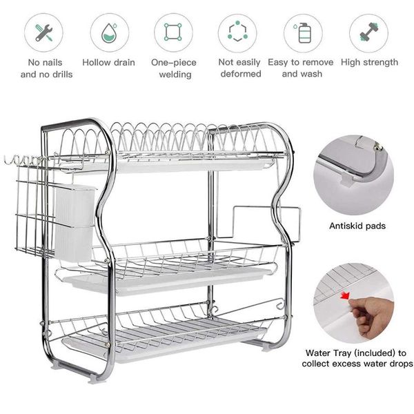 kitchen storage & organization dish drying rack drainer cutlery holder 3 layers iron tableware organizer tools for bowl dishes chopsticks
kitchen storage & organization dish drying rack drainer cutlery holder 3 layers iron tableware organizer tools for bowl dishes chopsticks