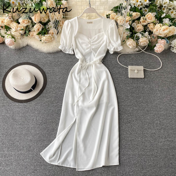 neploe square collar pleated lace up slim waist dresses women slim fit split femme vestidos fashion puff sleeve dress, Black;gray
neploe square collar pleated lace up slim waist dresses women slim fit split femme vestidos fashion puff sleeve dress, Black;gray