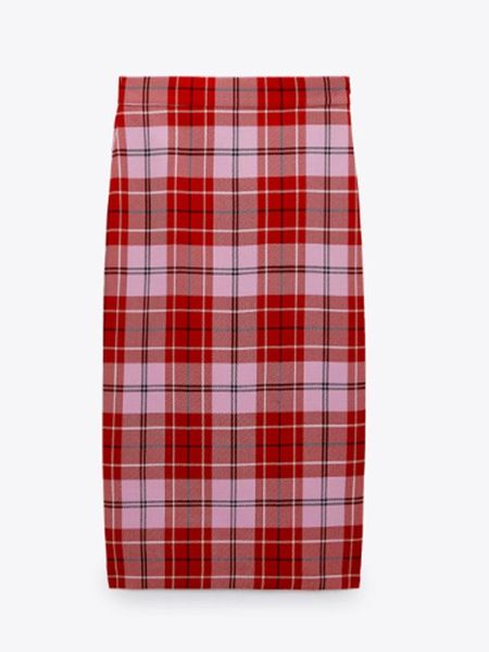 spring clothing simple high waist women skirts split design mid length plaid red skirt, Black
spring clothing simple high waist women skirts split design mid length plaid red skirt, Black