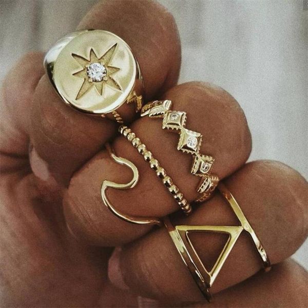 wedding rings 5 pcs/set bohemian fashion stars crystal wave geometry personality gems gold ring set ladies charm jewelry accessories, Slivery;golden
wedding rings 5 pcs/set bohemian fashion stars crystal wave geometry personality gems gold ring set ladies charm jewelry accessories, Slivery;golden