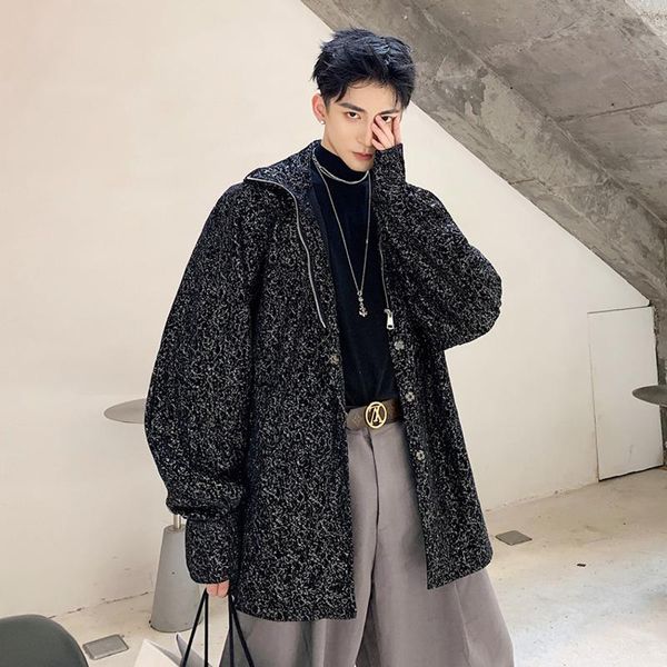 men's jackets retro loose black hip hop jacket stand collar streetwear casual coat j3, Black;brown
men's jackets retro loose black hip hop jacket stand collar streetwear casual coat j3, Black;brown