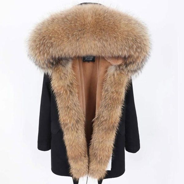 women's fur & faux 2021 winter women natural real raccoon collar liner detachable thick warm parkas, Black
women's fur & faux 2021 winter women natural real raccoon collar liner detachable thick warm parkas, Black