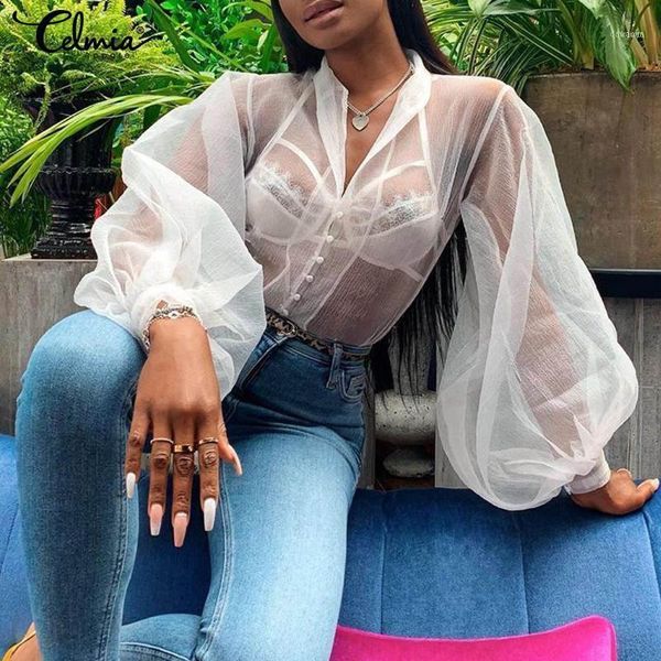 oversized women celmia vintage lantern sleeve loose blouses casual v-neck pleated shirts plus size see-through blusas1, White
oversized women celmia vintage lantern sleeve loose blouses casual v-neck pleated shirts plus size see-through blusas1, White