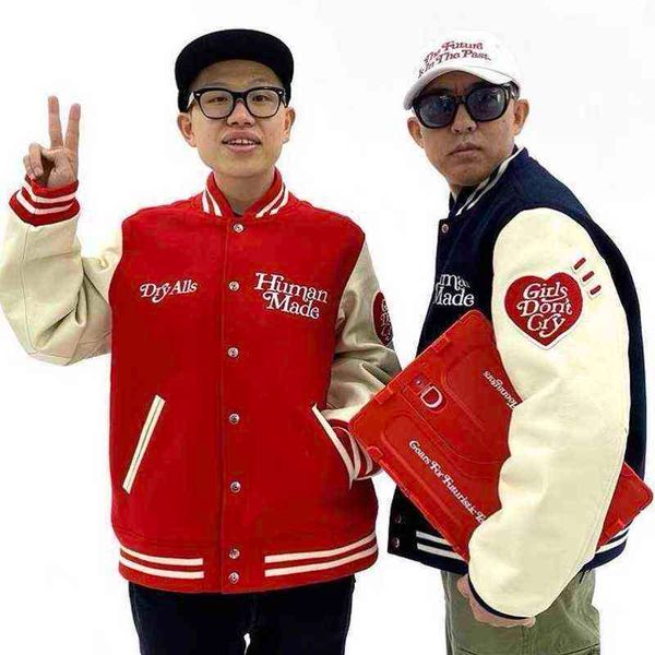 fashiondemon don't girls human cry made love embroidered leather sleeve baseball jacket men's and women's loose street fashio, Black;brown
fashiondemon don't girls human cry made love embroidered leather sleeve baseball jacket men's and women's loose street fashio, Black;brown
