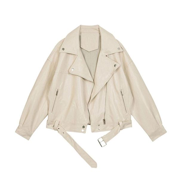women's leather & faux motorcycle jacket women 2021 spring autumn fashion zipper short coat black beige biker h362
women's leather & faux motorcycle jacket women 2021 spring autumn fashion zipper short coat black beige biker h362