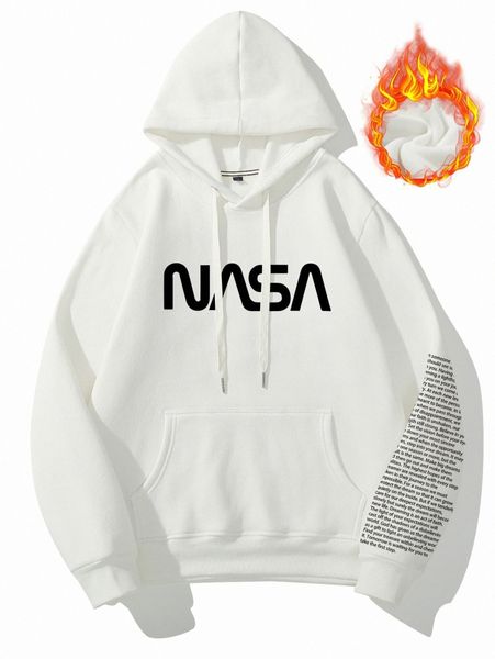 men slogan graphic kangaroo pocket drawstring thermal hoodie m7mf#, Black 
men slogan graphic kangaroo pocket drawstring thermal hoodie m7mf#, Black