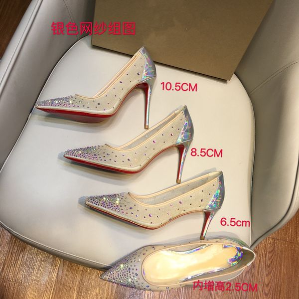 2021 women's high heel sandals designer brand fashion rivets mesh red heel size 35-40 box, Black
2021 women's high heel sandals designer brand fashion rivets mesh red heel size 35-40 box, Black