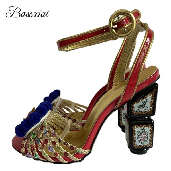 diamond pompoms flower ankle strappy sandals women print high heel open toe straw plaited sequins banquet shoes woman summer dress, Black
diamond pompoms flower ankle strappy sandals women print high heel open toe straw plaited sequins banquet shoes woman summer dress, Black