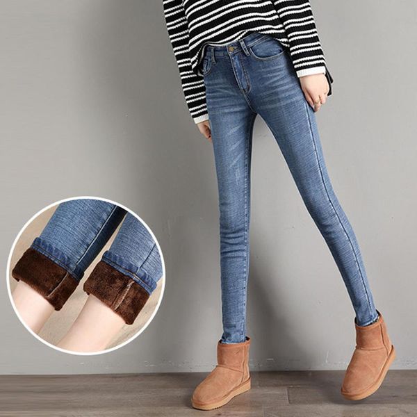women's jeans plus velvet thickened women's 2021 winter korean version of the high-waisted thin all-match pencil foot pants, Blue
women's jeans plus velvet thickened women's 2021 winter korean version of the high-waisted thin all-match pencil foot pants, Blue