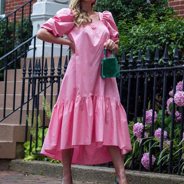 casual dresses spring collar pink women sleeve ruffle patchwork female flowy swing maxi party vestidos lqou, Black;gray
casual dresses spring collar pink women sleeve ruffle patchwork female flowy swing maxi party vestidos lqou, Black;gray