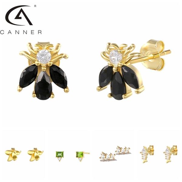 sterling silver piercing earrings black green blue zirconia stud earring for women butterfly honeybee moon pendientes, Golden;silver
sterling silver piercing earrings black green blue zirconia stud earring for women butterfly honeybee moon pendientes, Golden;silver