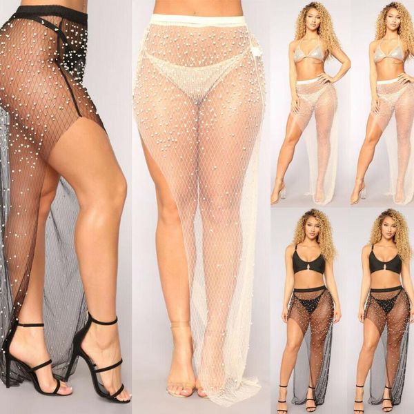 est women bikini cover up glitter sequines swimwear sheer beach maxi wrap skirt sarong pareo dress women's, White;black
est women bikini cover up glitter sequines swimwear sheer beach maxi wrap skirt sarong pareo dress women's, White;black