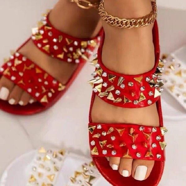 women 2021 fashion slippers shoes woman ladies slides sandals summer rivet outdoor female flip flops flats, Black
women 2021 fashion slippers shoes woman ladies slides sandals summer rivet outdoor female flip flops flats, Black