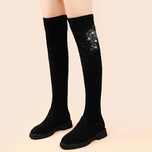boots rimocy luxury crystal thigh high women winter back zipper square heels long woman slim fit platform shoes ladies, Black
boots rimocy luxury crystal thigh high women winter back zipper square heels long woman slim fit platform shoes ladies, Black