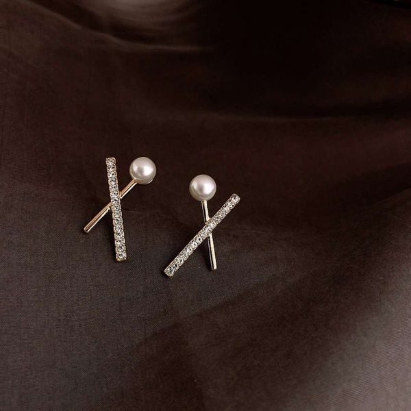 cross korean simple design net red french light luxury pearl pure silver earrings for women, Black
cross korean simple design net red french light luxury pearl pure silver earrings for women, Black