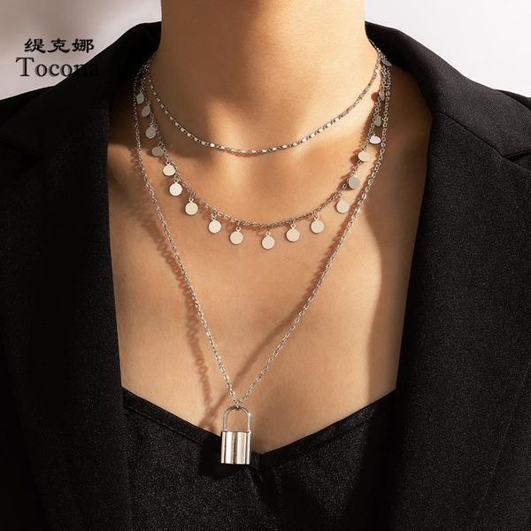 pendant necklaces tocona boho lock necklace for women charms silver color wafer tassel aloy metal multi-layer geometric party jewelry collar
pendant necklaces tocona boho lock necklace for women charms silver color wafer tassel aloy metal multi-layer geometric party jewelry collar