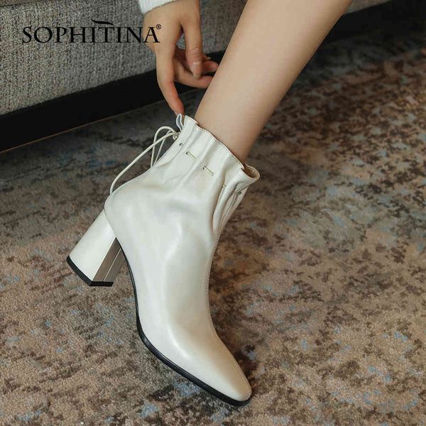 sophitina western style ankle boots woman cow leather elastic band design square toe high chunky heel short boots shoe po842 210513, Black
sophitina western style ankle boots woman cow leather elastic band design square toe high chunky heel short boots shoe po842 210513, Black