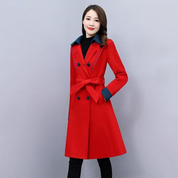 women's wool & blends woolen jacket mid-length slim plus size windbreaker outerwear woman 2021 autumn winter woolan overcoat female, Black
women's wool & blends woolen jacket mid-length slim plus size windbreaker outerwear woman 2021 autumn winter woolan overcoat female, Black