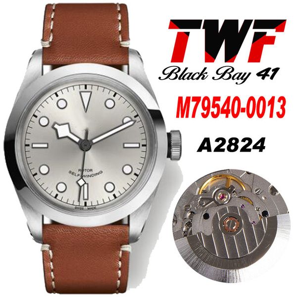 twf 41mm 79540 a2824 automatic mens watch silver dial brown leather strap with white line 9 styles super edition 2022 new watches puretime e, Slivery;brown
twf 41mm 79540 a2824 automatic mens watch silver dial brown leather strap with white line 9 styles super edition 2022 new watches puretime e, Slivery;brown