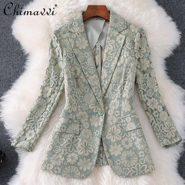 

women's suits & blazers spring 2021 clothing slim-fit temperament one button long sleeve blazer suit high-end fashion jacket feminine, White;black