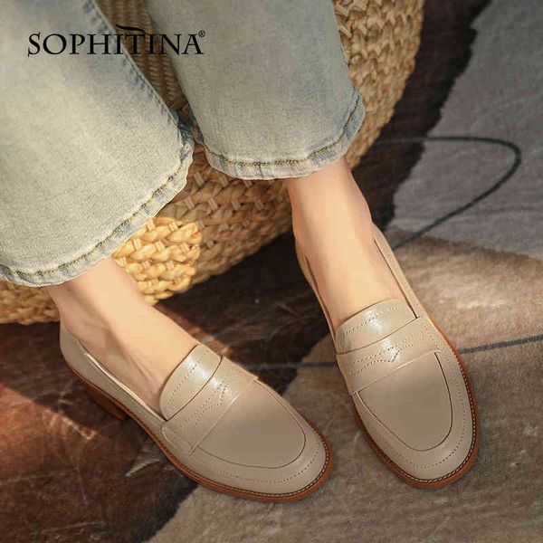 sophitina round toe classic loafers women square heel comfortable korean style shoes mid-heel genuine leather female pumps ao474 210513, Black
sophitina round toe classic loafers women square heel comfortable korean style shoes mid-heel genuine leather female pumps ao474 210513, Black