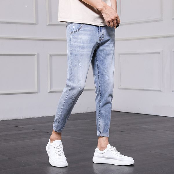 men's jeans, pants, 2021 spring and autumn korean edition, trend, holes, slim fit, capris, leggings, leggings, Blue
men's jeans, pants, 2021 spring and autumn korean edition, trend, holes, slim fit, capris, leggings, leggings, Blue