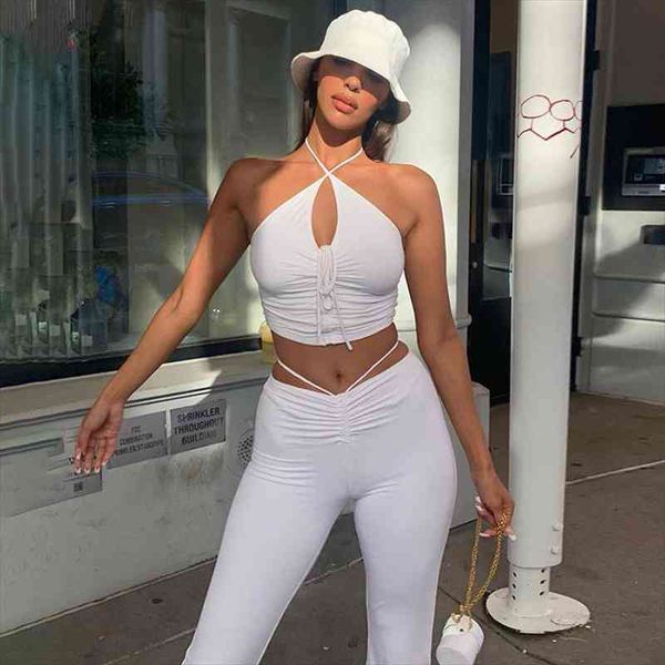 Women Pants Sets Design Y2k Bodycon Halter Sexy Crop Top Two Piece Set High Waist Pants Chic Woman Outfits High, White
Women Pants Sets Design Y2k Bodycon Halter Sexy Crop Top Two Piece Set High Waist Pants Chic Woman Outfits High, White