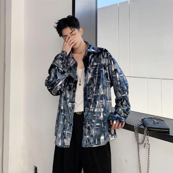 men's casual shirts male streetwear hip hop vintage fashion thick shirt outerwear stage clothing men long sleeve loose shining cardigan, White;black
men's casual shirts male streetwear hip hop vintage fashion thick shirt outerwear stage clothing men long sleeve loose shining cardigan, White;black