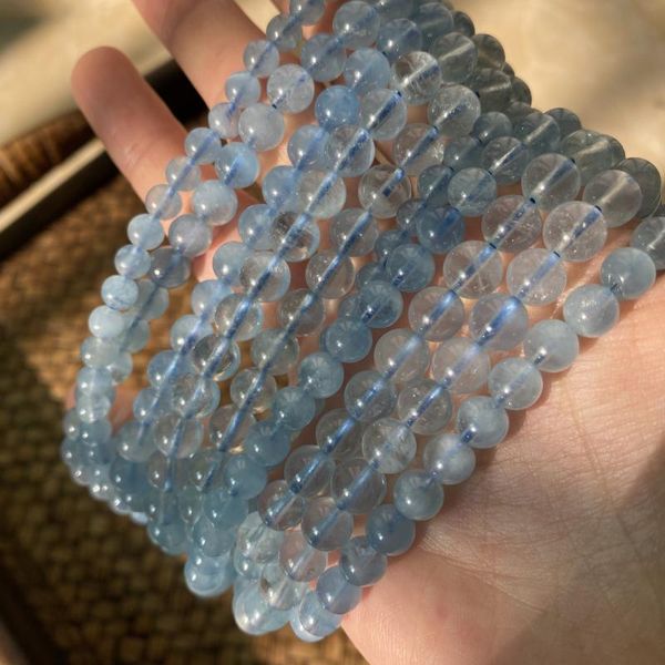 link, chain natural aquamarine round bead multi-circle bracelet, handmade crystal power stone jewelry, men and women gem elastic bracelet, Black
link, chain natural aquamarine round bead multi-circle bracelet, handmade crystal power stone jewelry, men and women gem elastic bracelet, Black