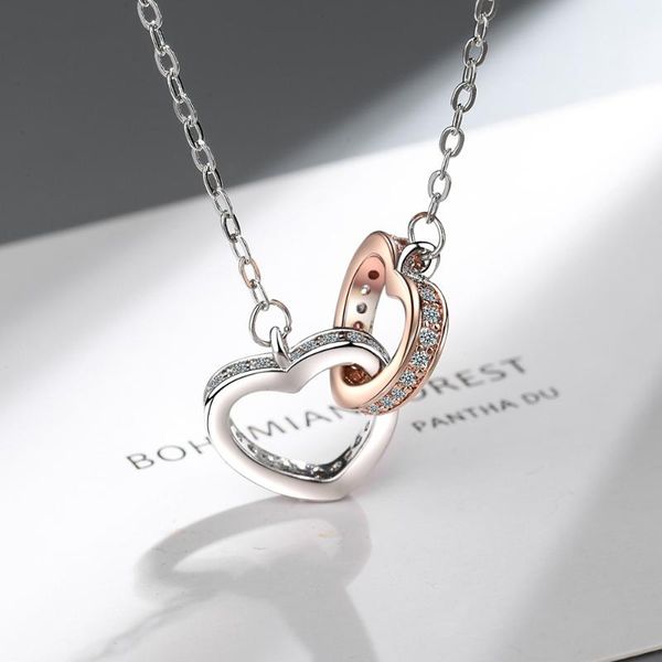 pendant necklaces + zircon double heart necklace fashion jewelry wedding lover party drop romantic girlfriend gift, Silver
pendant necklaces + zircon double heart necklace fashion jewelry wedding lover party drop romantic girlfriend gift, Silver