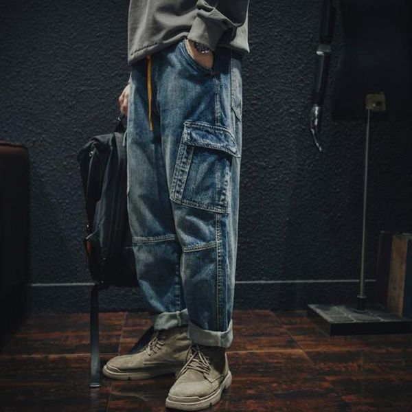 men's jeans harem hiphop pants men casual denim streetwear joggers loose baggy trousers, Blue
men's jeans harem hiphop pants men casual denim streetwear joggers loose baggy trousers, Blue
