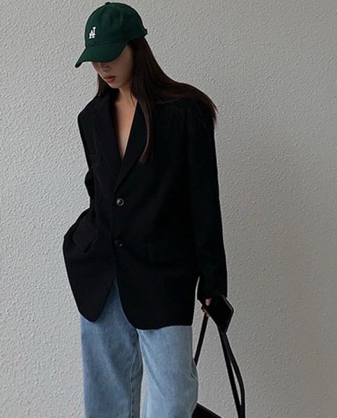 women's suits & blazers overcoat women fried street black suit coat female 2021 spring and autumn korean loose casual thin small man, White;black
women's suits & blazers overcoat women fried street black suit coat female 2021 spring and autumn korean loose casual thin small man, White;black