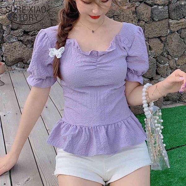 solid pleated pullover chiffon puff purple shirts casual square collar short sleeve blouse women 10211 210415, White
solid pleated pullover chiffon puff purple shirts casual square collar short sleeve blouse women 10211 210415, White