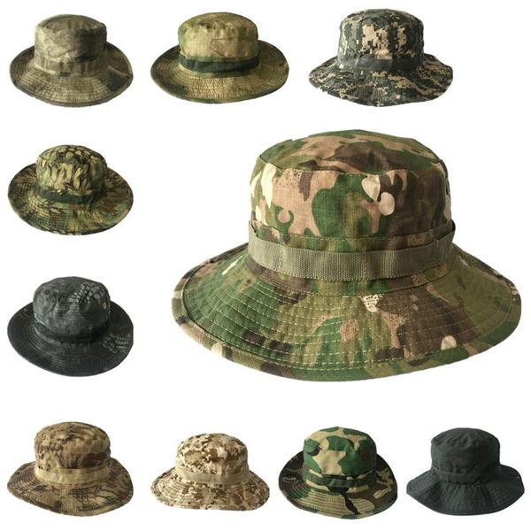 tactical camouflage outdoor hat casual men women sports cap shade fishing army military hiking l(58-60cm) hats, Black;white