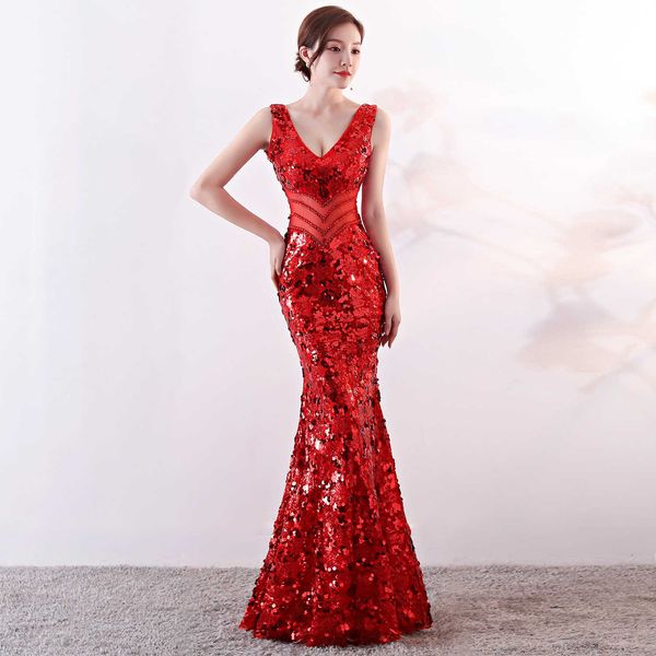 luxury party evening dress 1101# banquet evening long autumn and winter slim fit fashion host 's annual meeting fishtail, White;pink
luxury party evening dress 1101# banquet evening long autumn and winter slim fit fashion host 's annual meeting fishtail, White;pink