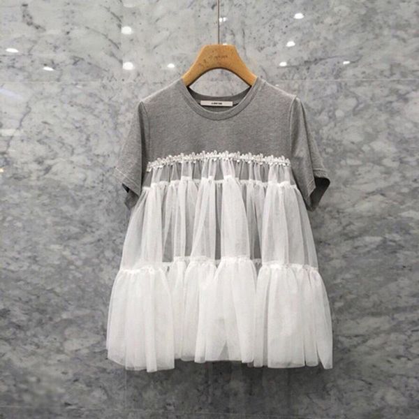 women's t-shirt 2021 summer shirt korean round neck stitching lace short-sleeved loose commuter female slimming, White
women's t-shirt 2021 summer shirt korean round neck stitching lace short-sleeved loose commuter female slimming, White