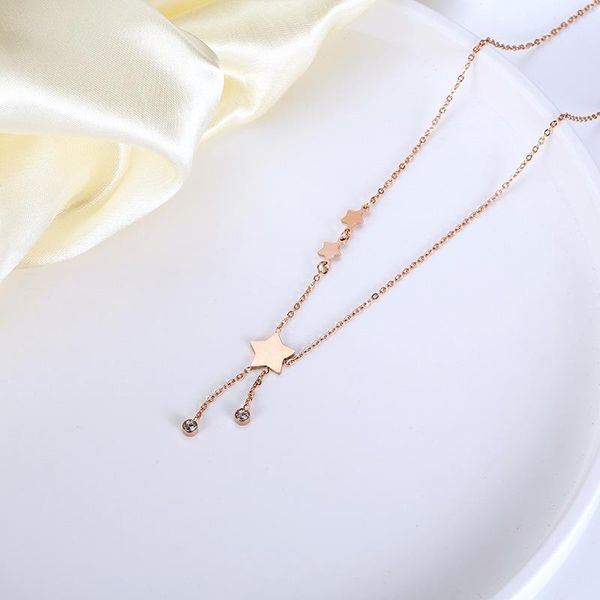 chains five pointed star tassel necklace female pendant 18k rose gold titanium steel chain women fashion, Silver
chains five pointed star tassel necklace female pendant 18k rose gold titanium steel chain women fashion, Silver