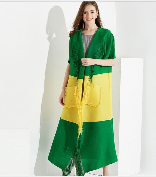 coats startlingly tassel pockets miyake medium-long cardigan patchwork pleated outerwear, Tan;black
coats startlingly tassel pockets miyake medium-long cardigan patchwork pleated outerwear, Tan;black