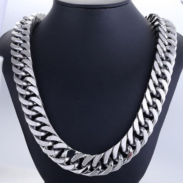 chains 10/12/14/17/19mm strong stainless steel necklace or bracelet men's silver color cuban curb link chain 7"-40" fashion j
chains 10/12/14/17/19mm strong stainless steel necklace or bracelet men's silver color cuban curb link chain 7"-40" fashion j