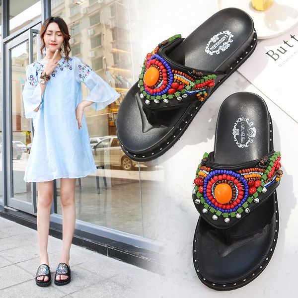 med slippers women summer slides string bead rubber flip flops female shoes hawaiian 2021 soft flat beach floral embroider ethni, Black
med slippers women summer slides string bead rubber flip flops female shoes hawaiian 2021 soft flat beach floral embroider ethni, Black