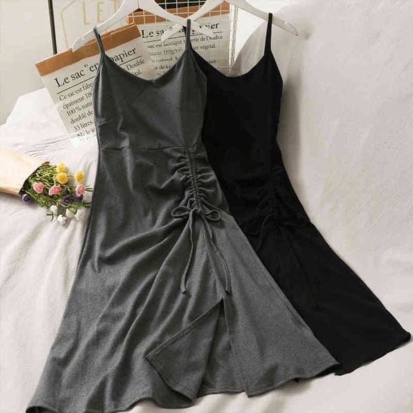fashion pleated slim-fit split suspender dress female summer drawstring lace casual slim for womens mini 210420, Black;gray
fashion pleated slim-fit split suspender dress female summer drawstring lace casual slim for womens mini 210420, Black;gray